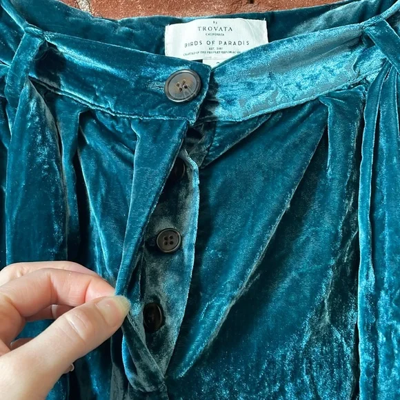 🆕NWT Anthropologie Velvet Wide Leg Trousers